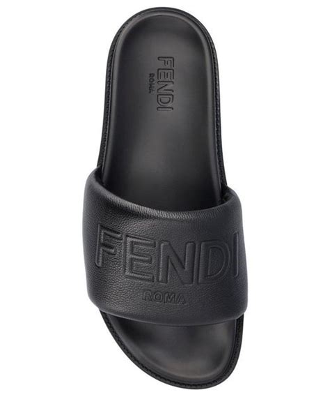 fendi logo embossed slides|fendi official logo.